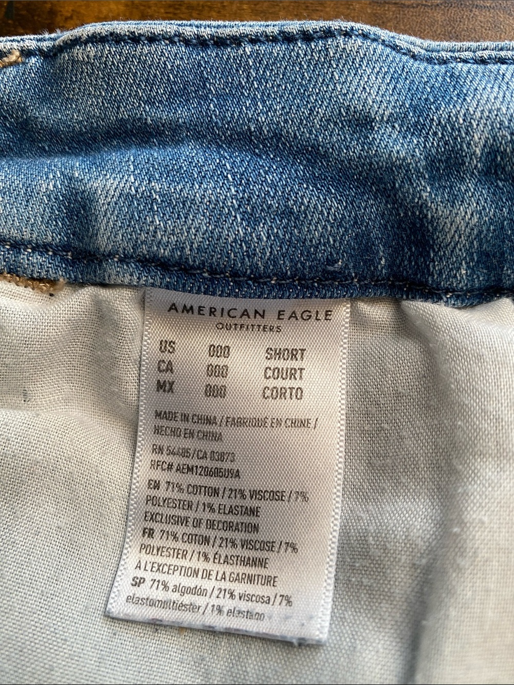 AMERICAN EAGLE Curvy High Rise DISTRESSED jeggings size women’s 000 short - Picture 10 of 10